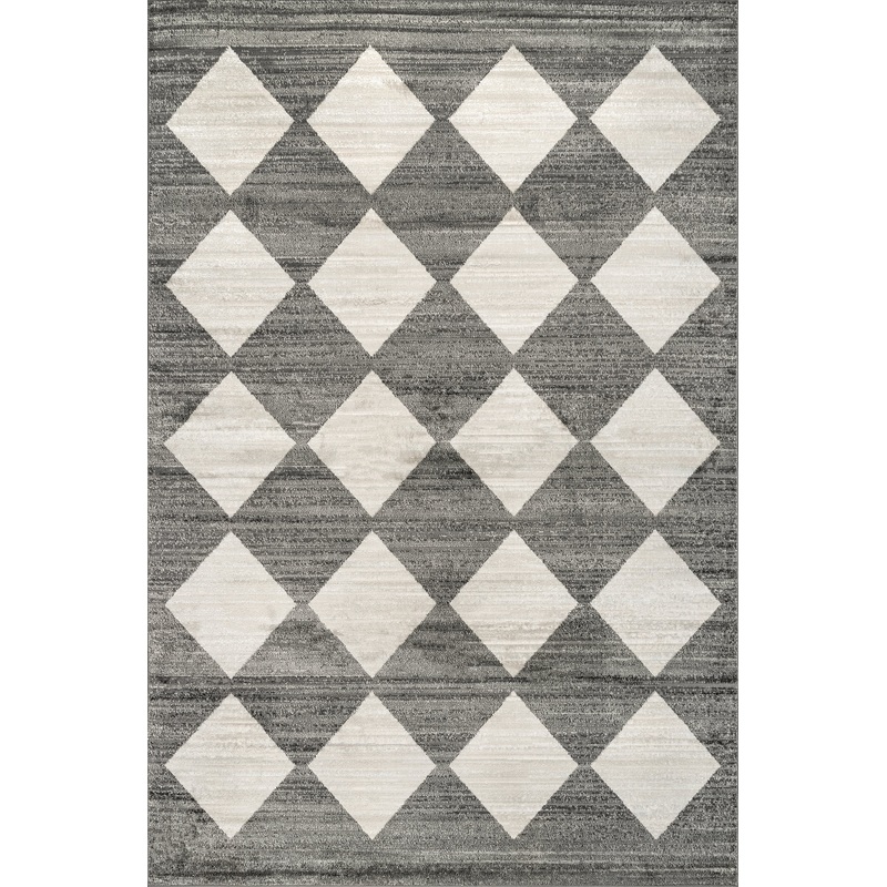 Kayla Checkerboard Tiled Rug | Grey