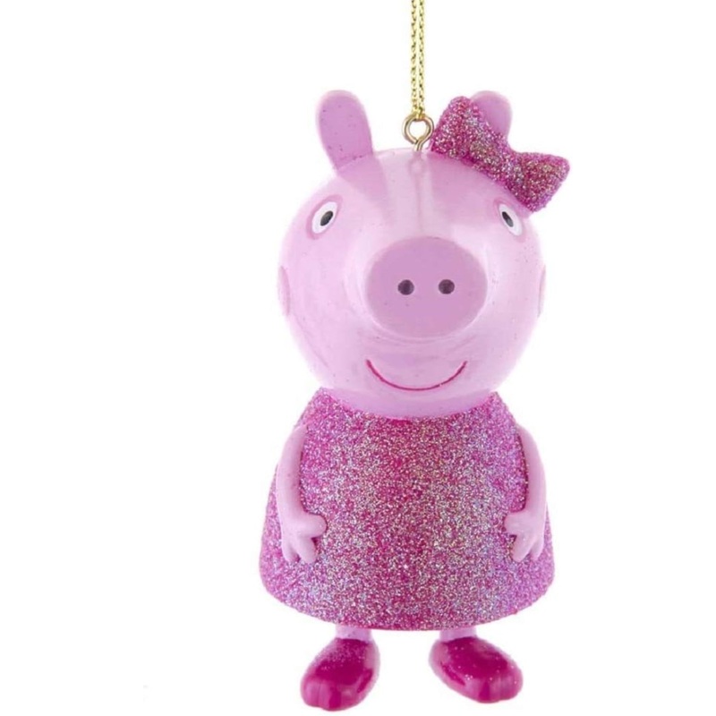 Kurt Adler Peppa Pig Pink Glitter Dress Christmas Ornament