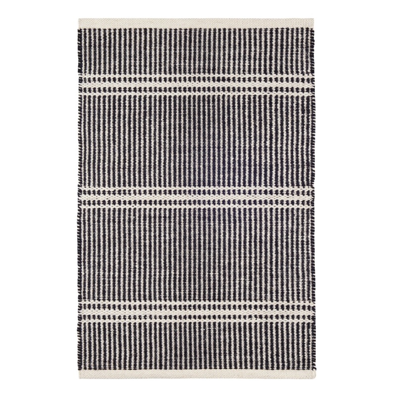 Malta Handwoven Wool Rug | Black/Ivory