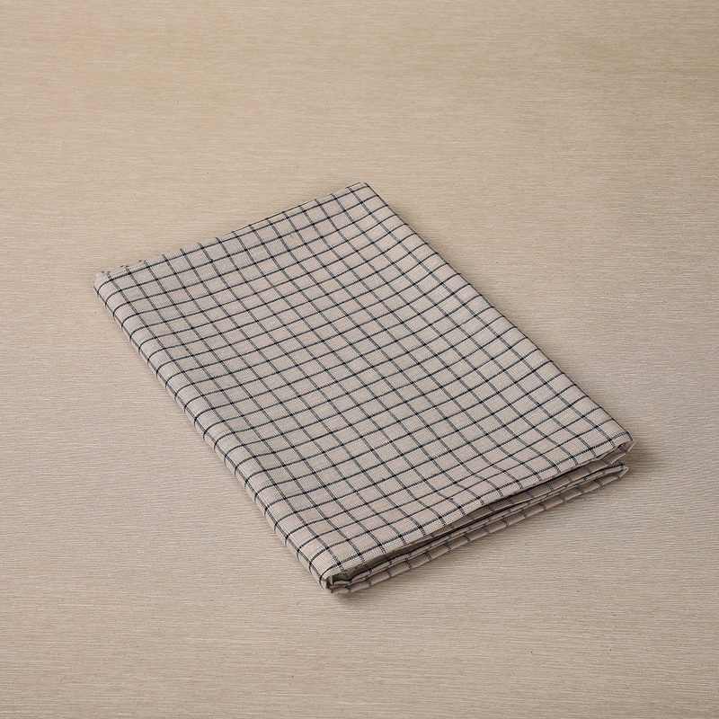 Natural linen windowpane tablecloth