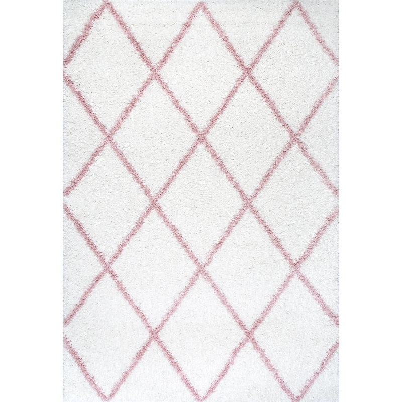 Easy Shag Lattice Rug | Pink