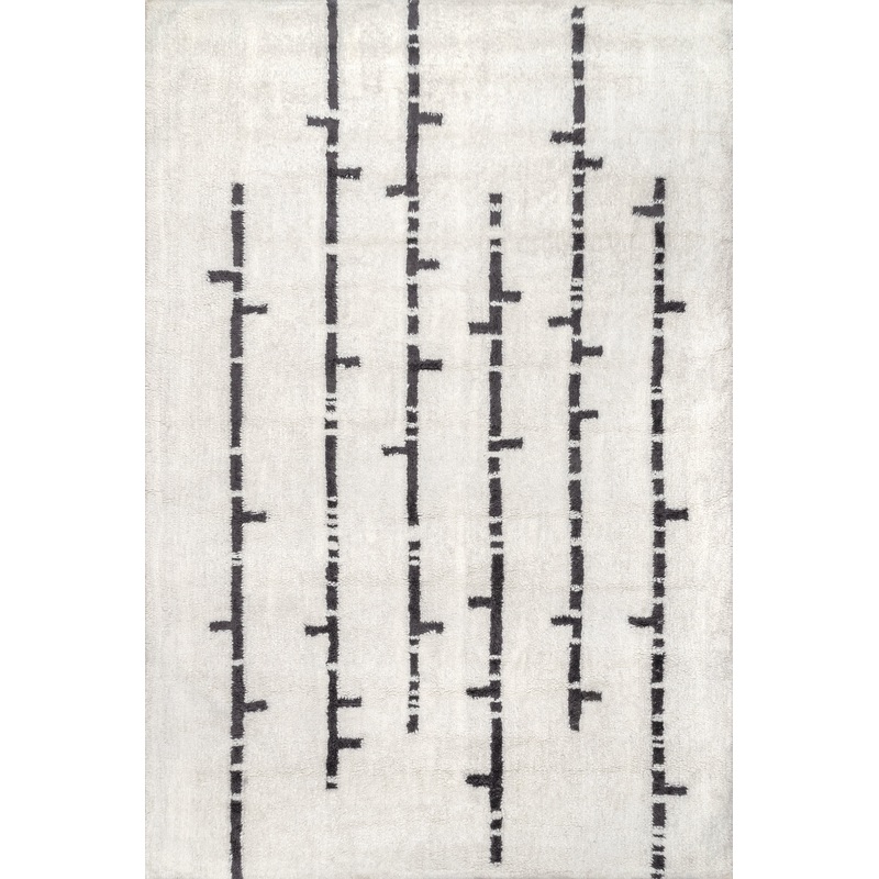 Isabelle Washable Bars Rug | Ivory