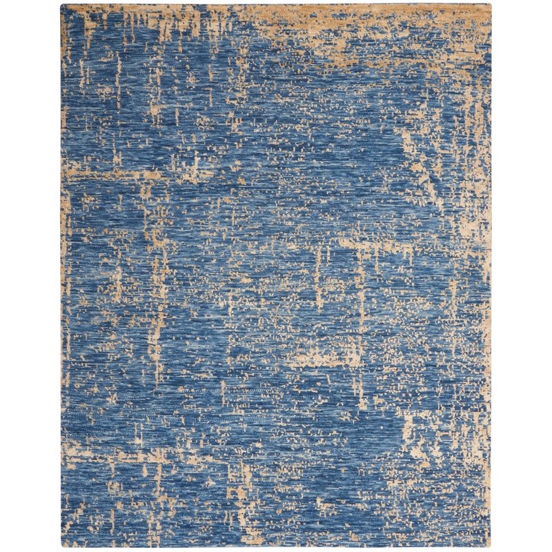 Nourison Luna 7’9″ x 9’9″ Dark Blue Mocha Modern Indoor Rug