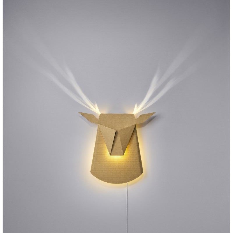 Popup Lighting Deer Head (Natural Cardboard, Plug with on/off switch) – Second Chance