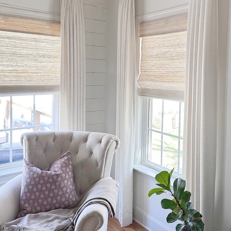 Ramie Woven Bamboo No-Drill Blinds & Shades | Ivory