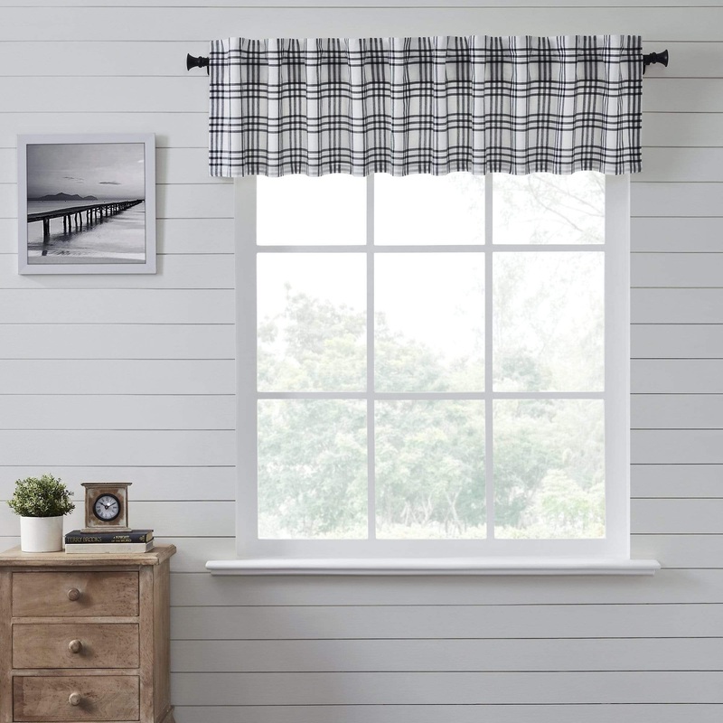 Sawyer Mill Black Plaid Valance 16×90