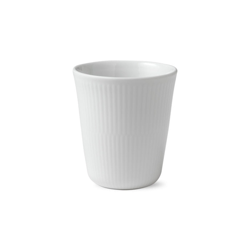 White Fluted Plain Thermal Cup, 9.75oz