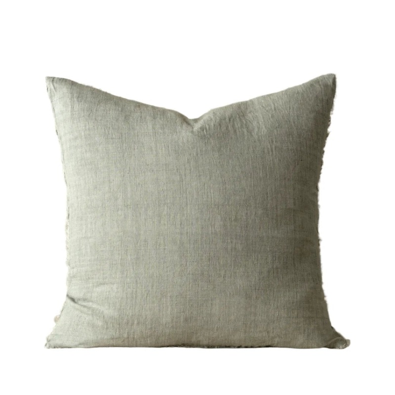 Lina Linen Pillow Flint Grey 24×24