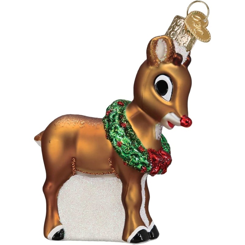 Old World Blown Glass Christmas Ornaments, Rudoph The Red-Nosed Reindeer