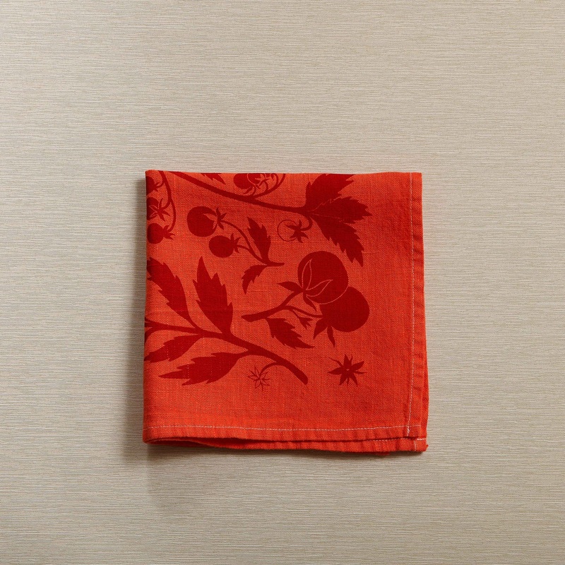 Tomato print linen napkin