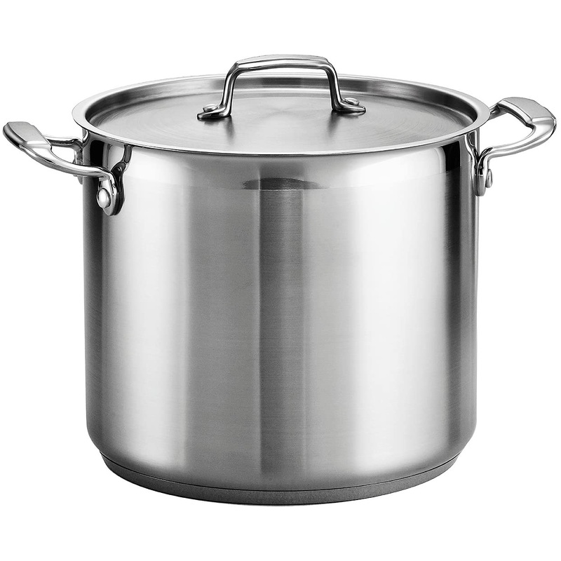 Tramontina Gourmet Stainless Steel Covered Stock Pot, Tri Ply Base