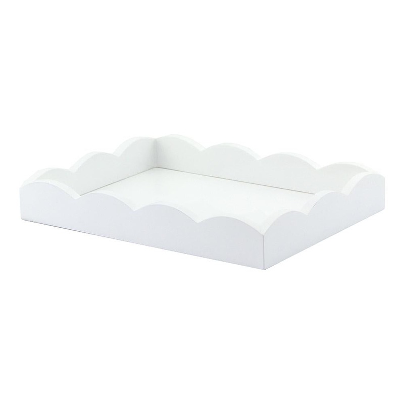 White Scalloped Edge Tray