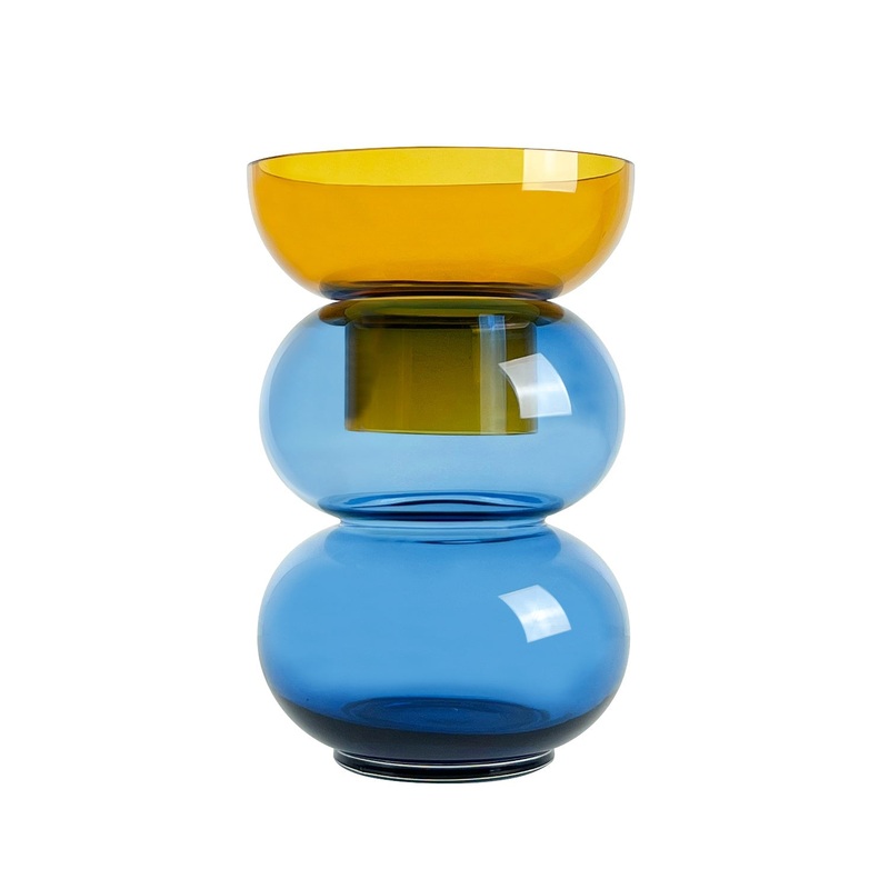 Bubble Vase – Large – Yellow and Blue – 18 x 8 x 8 in – Flip Vase – Reversible
