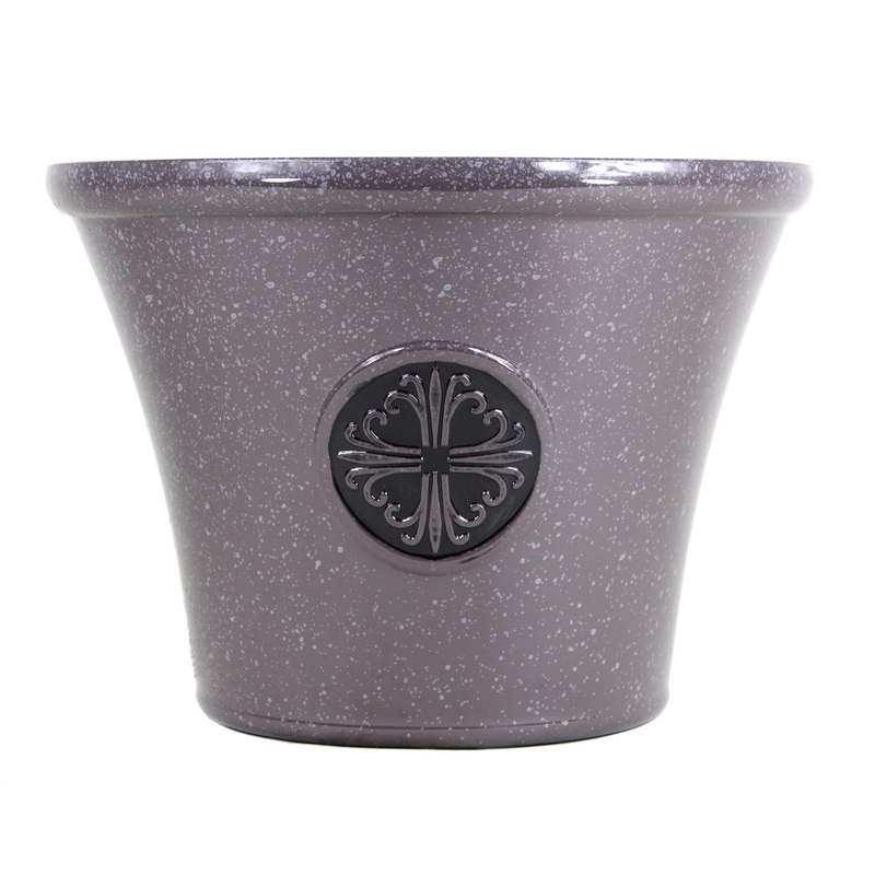 Garden Elements Indoor/Outdoor Plastic Modern Logo Planter with Drainage Holes, Lightweight & Durable, 14.75″