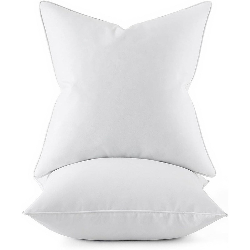MIULEE 24×24 Euro Pillow Inserts, Pack of 2 Down Feather Premium Throw Pillows with Cotton Fabric for Bed Couch Living Room Sofa