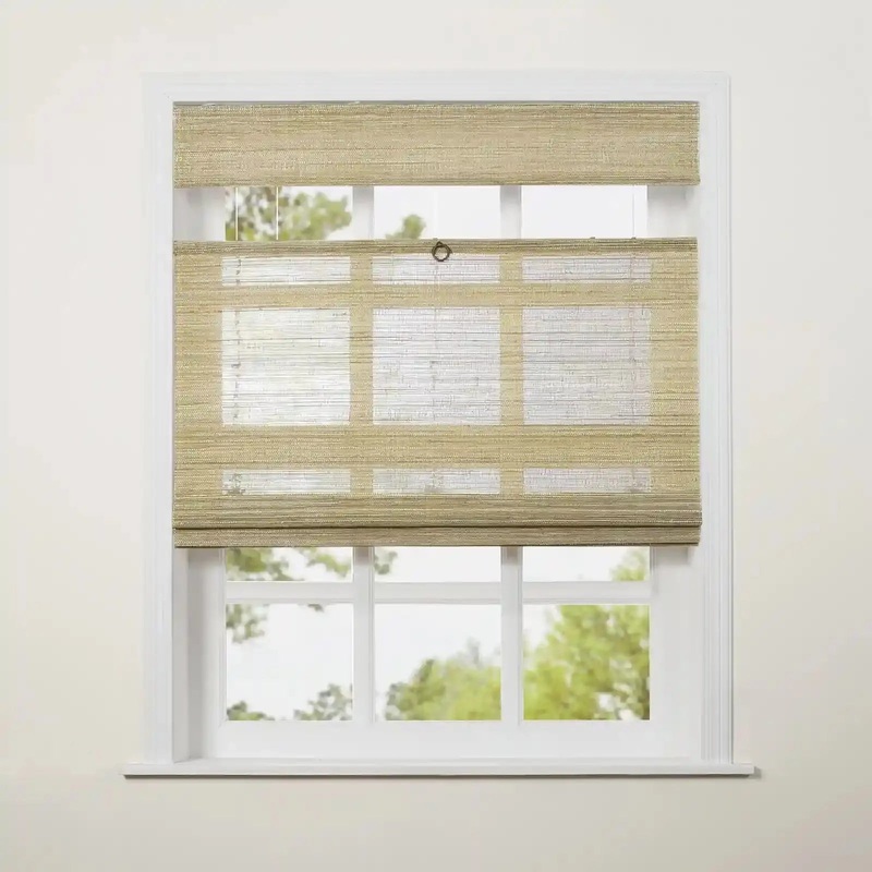 Natural Ramie Top Down Bottom Up Woven Wood Shade Cordless – Coconut