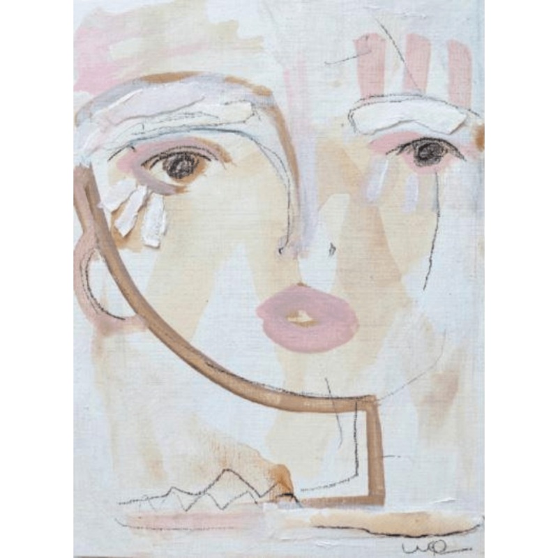 Soulful Chica on Grasscloth-Framed