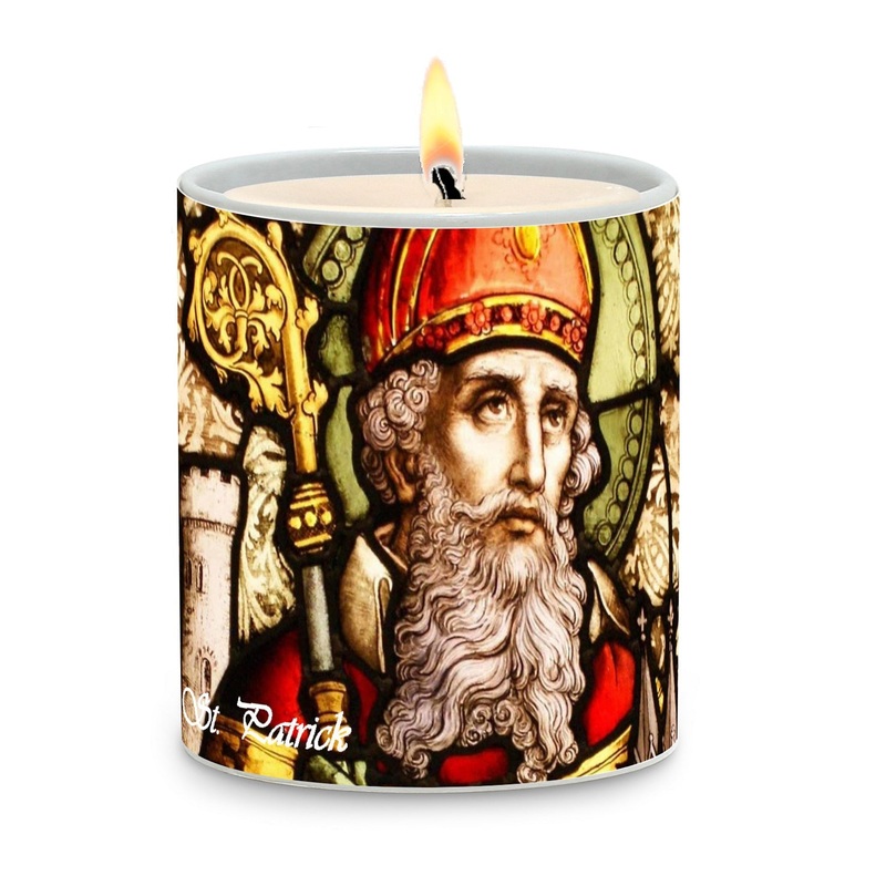 SUBLIMART: Prayer Candle – Porcelain Soy Wax Candle St. Patrick