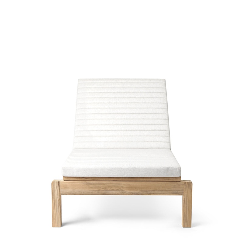 AH604/604F Outdoor Lounger & Footrest with Cushions, Teak Untreated