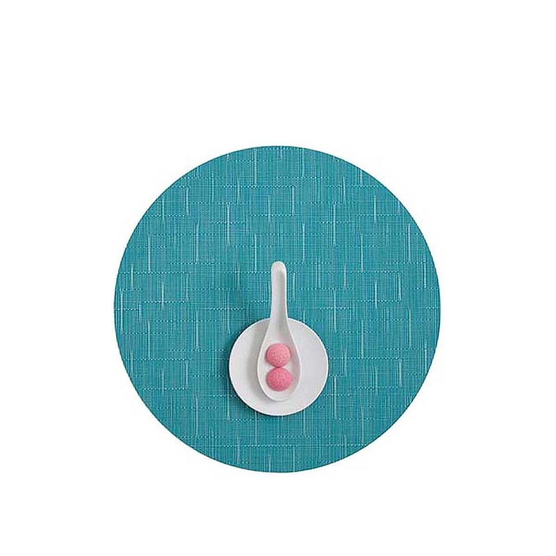 Chilewich Bamboo Round Table Mat Teal
