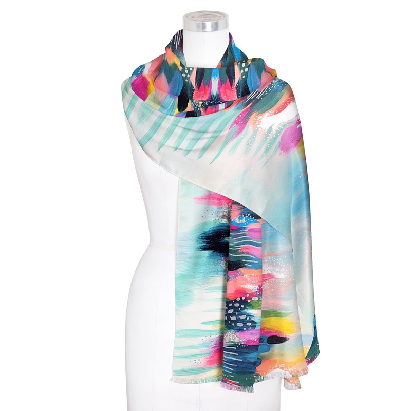 EttaVee’s Brush Strokes 103 Silk Blend Women’s Fashion Shawl