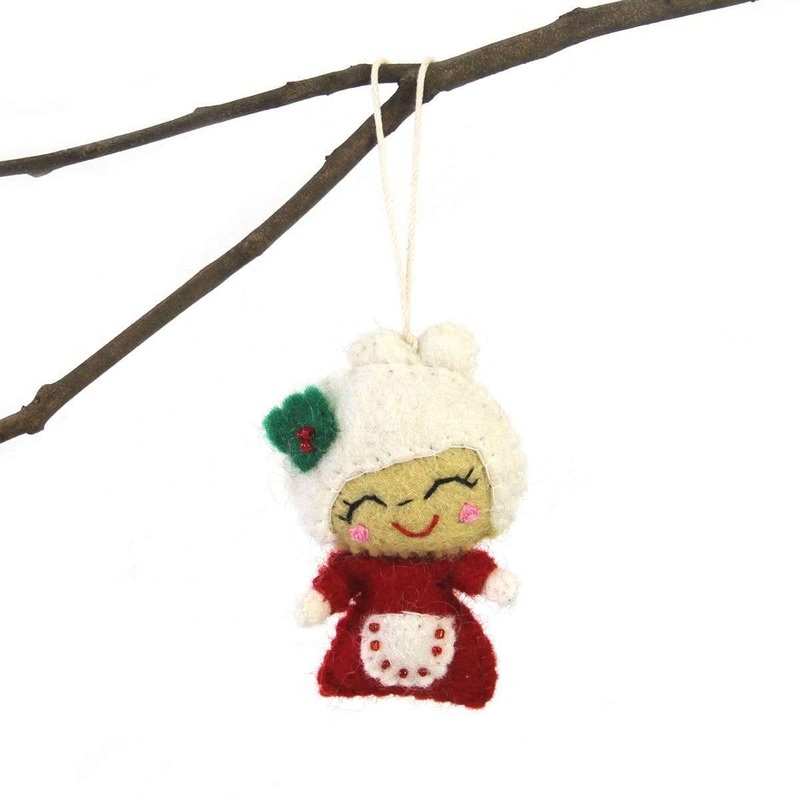 Hand Felted Christmas Ornament: Mrs. Claus – Global Groove (H)