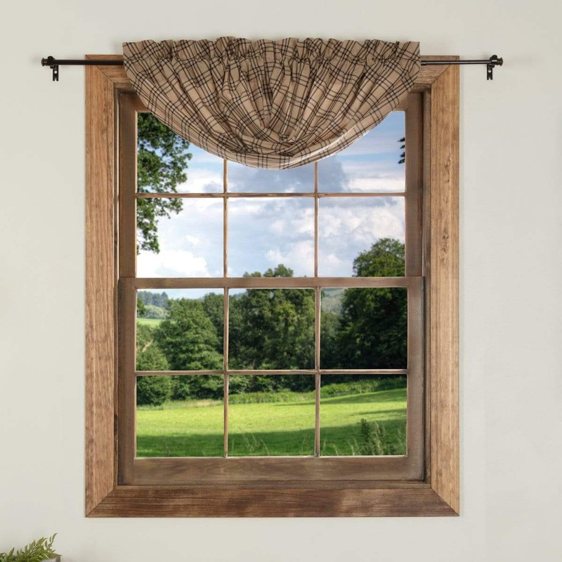 Sawyer Mill Charcoal Plaid Balloon Valance 15×60