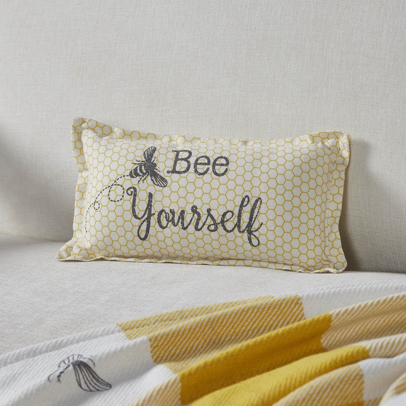 Buzzy Bees Bee Yourself Pillow 7×13