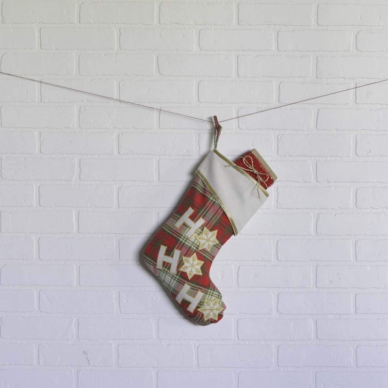 HO HO Holiday Stocking 11×15