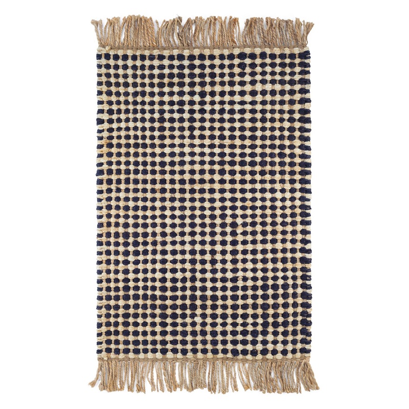 Kuba Handwoven Jute Rug | Black