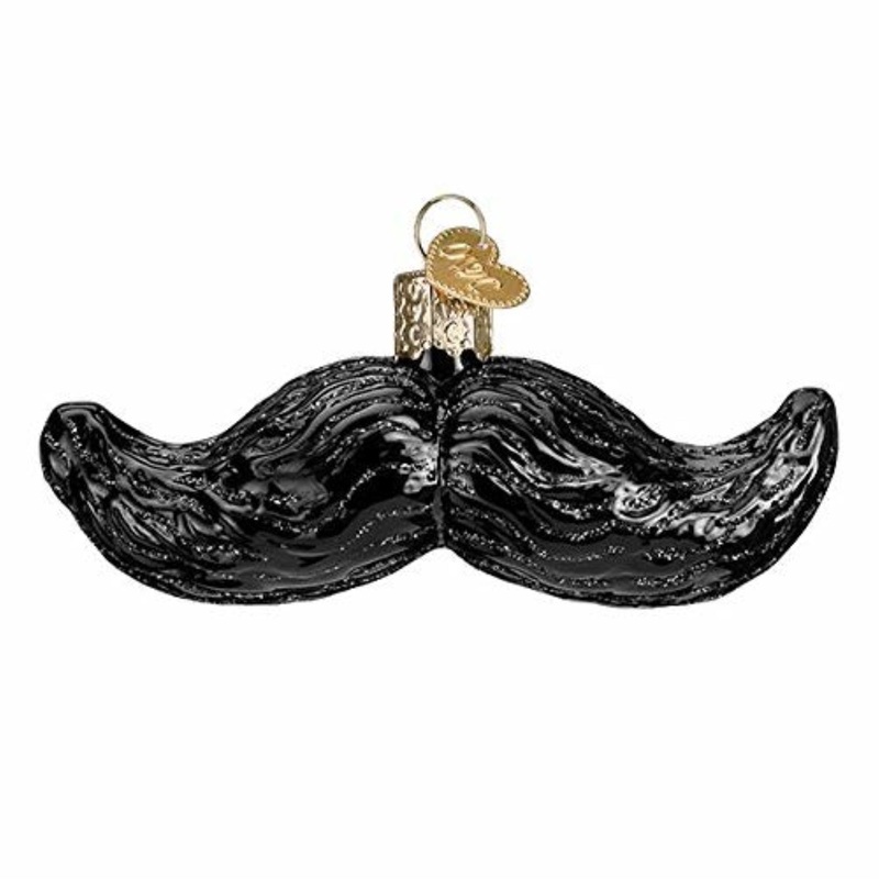 Old World Christmas Blown Glass Ornament for Christmas Tree, Mustache