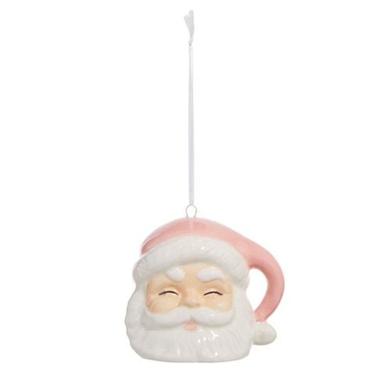 Pink Santa Ornament 3.5″