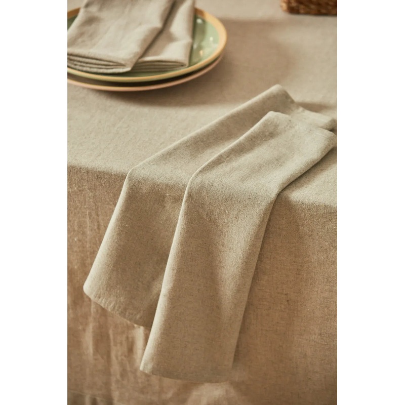 Set de 2 servilletas de lino y algodn Leuka