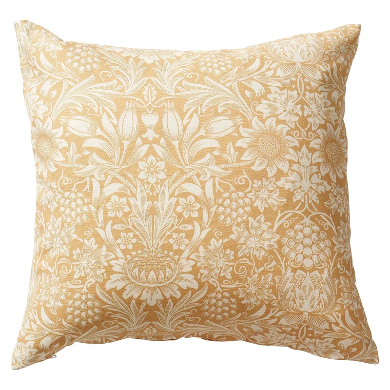 William Morris Sunflower Printed Cushion Cover, Two Color Variants