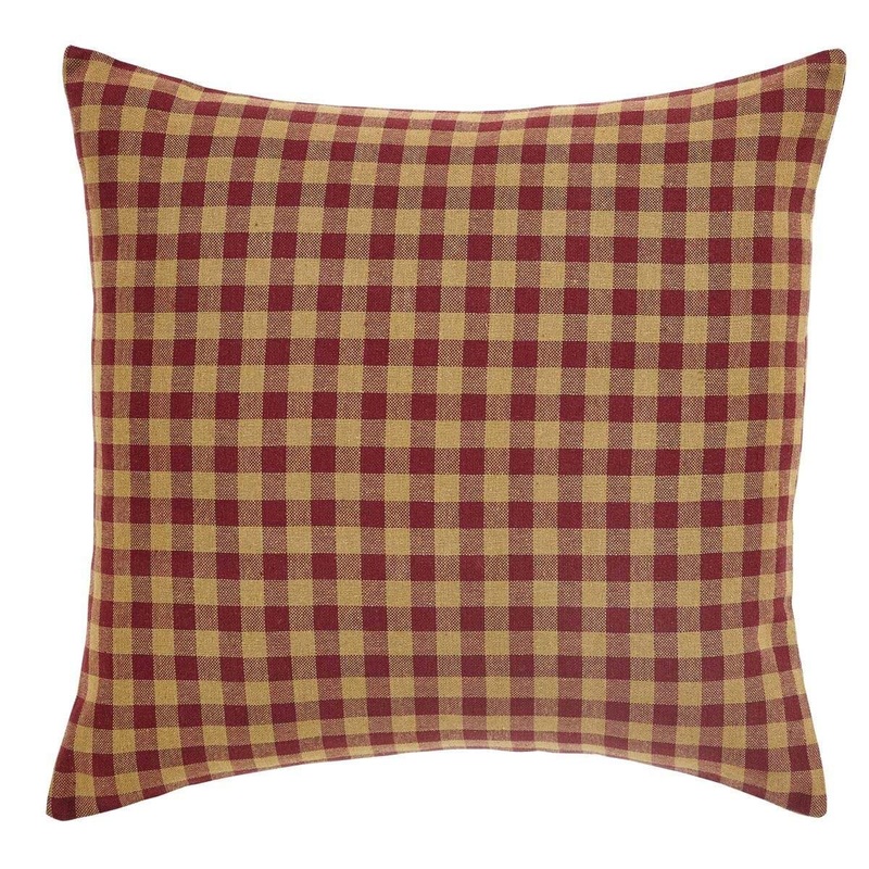Burgundy Check Fabric Pillow 16×16
