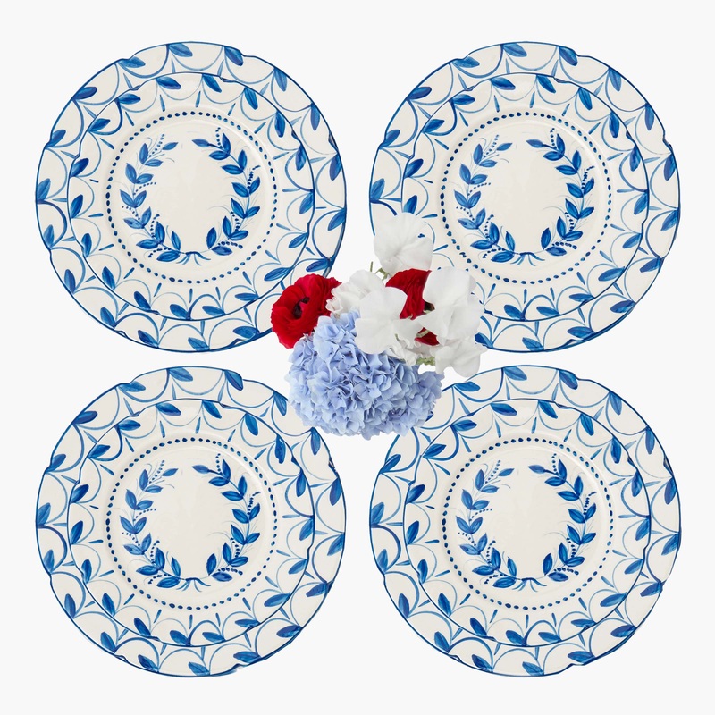 Elizabeth Blue Garland Dinner & Starter Plates (Set of 8)