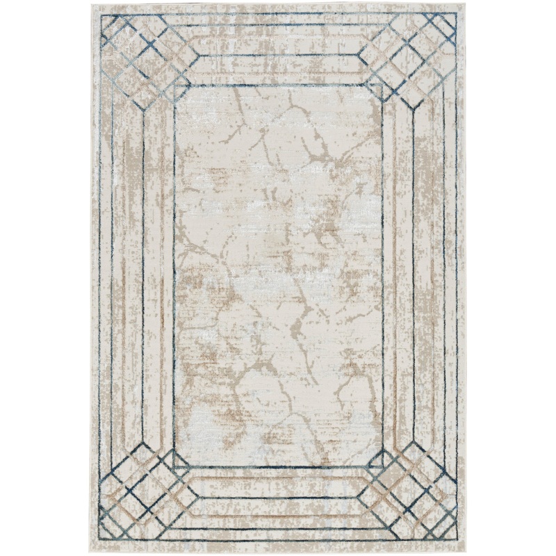 Nourison Glitz 5’3″ x 7’3″ Ivory/Taupe Mid-Century Modern Indoor Rug