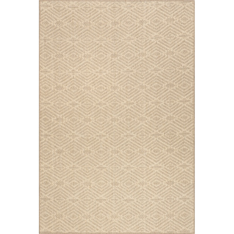 Verna Geometric Wool-Blend Rug | Natural