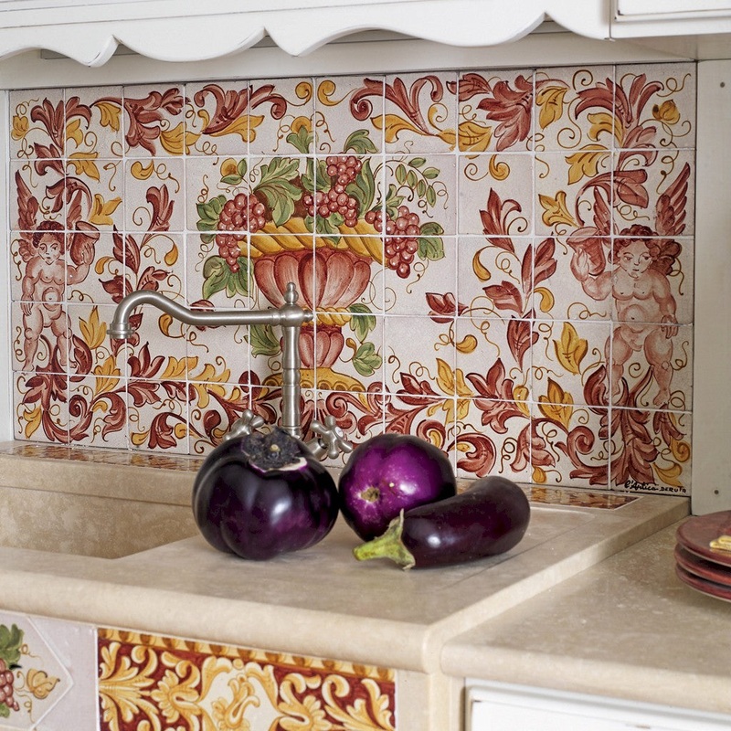 ANTICA DERUTA: WALL PANEL BACKSPLASH CENTRO DI FRUTTA