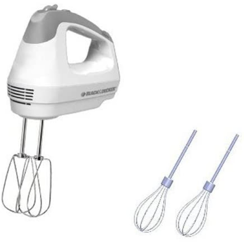 Black and Decker 250 Watt Hand Mixer, White