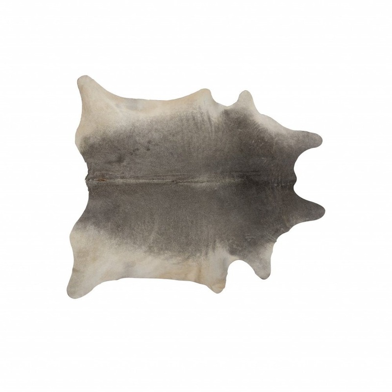 Gray Cowhide Area Rug  Handmade, Stain Resistant