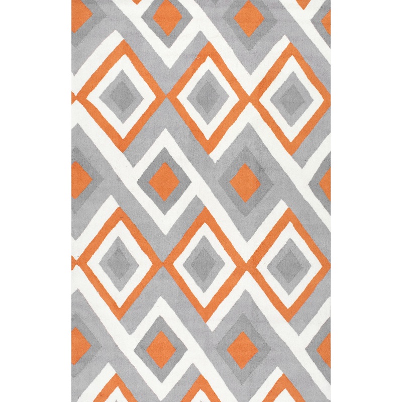 Interconnected Diamonds Rug | Orange