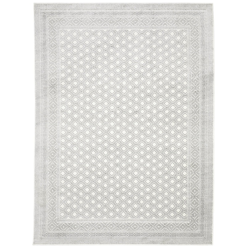 Montecito White Grey Casual Diamond Indoor Rug