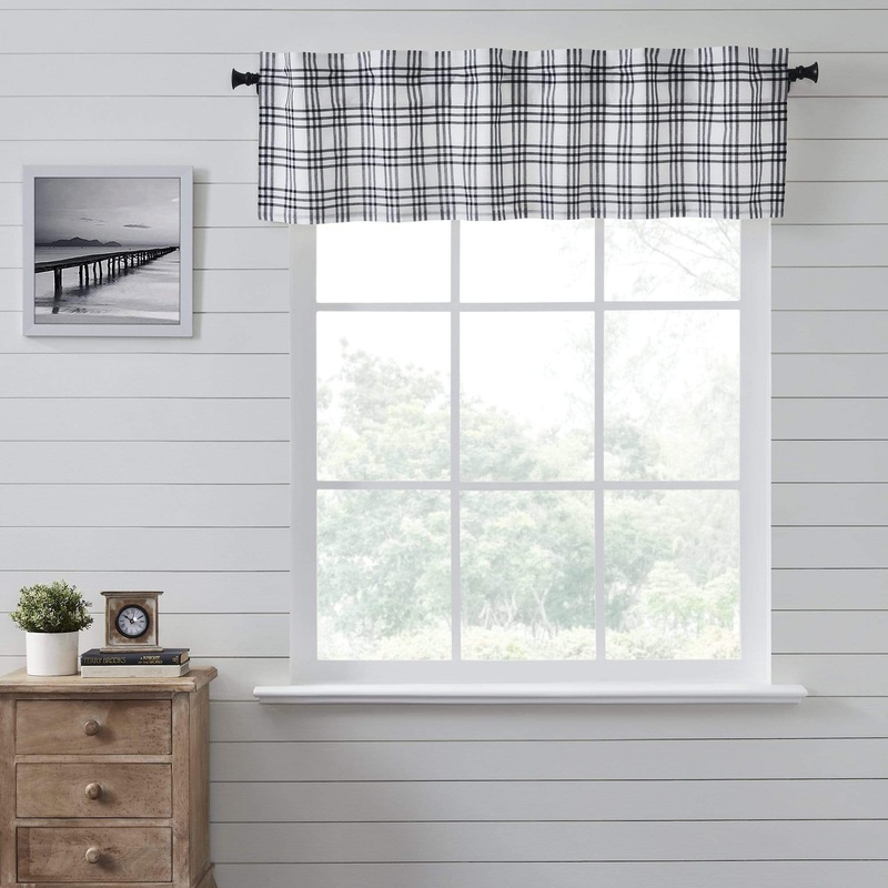 Sawyer Mill Black Plaid Valance 16×60