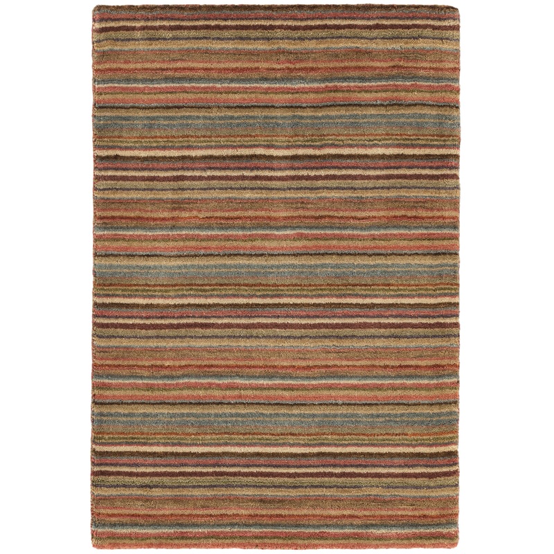 Brindle Stripe Hand Loom Knotted Wool Rug | Spice