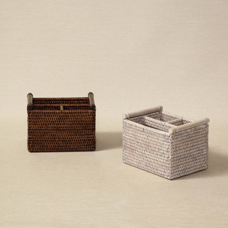 Rattan remote control basket
