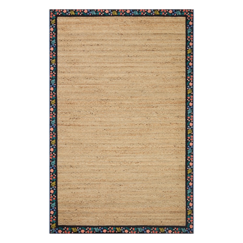 Rifle Paper Co. x Loloi Costa Natural / Black Rug