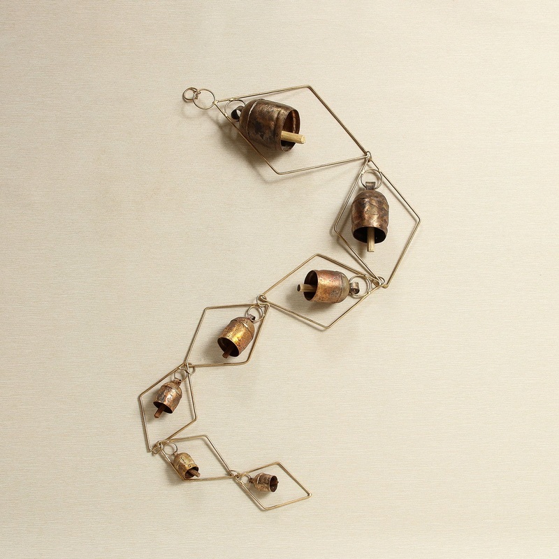 Six of Diamonds with six bells hanging garland