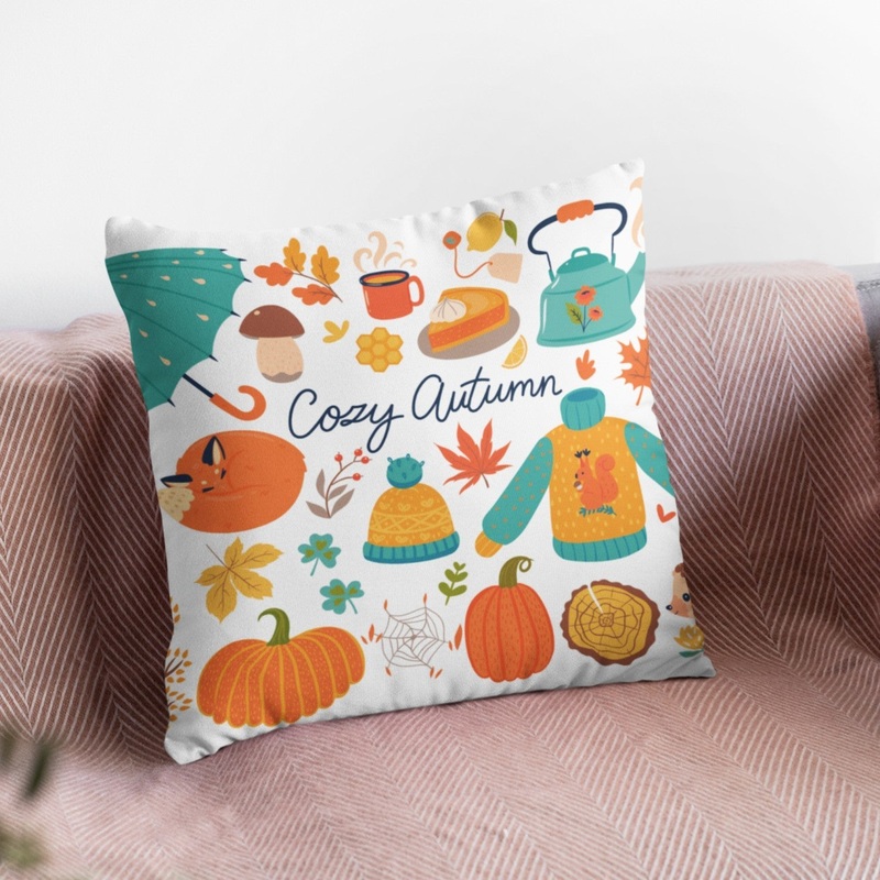 Cozy Autumn Kids Room Pillow Case