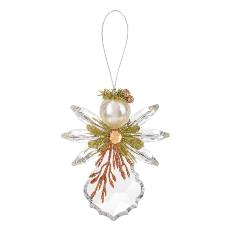 Ganz Krystal Collection, Acrylic Holiday Ornament, Pearl Angel, 4.5″